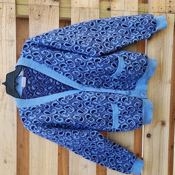 Collection International 100% Shetland Wool Jacket Cardigan Scandi Sz L - Picture 8 of 14